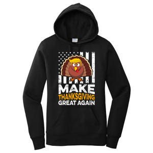 Turkey Trump Funny Make Thanksgiving Great Again Flag Sweatshirt Women's Pullover Hoodie