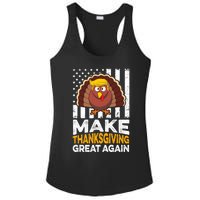 Turkey Trump Funny Make Thanksgiving Great Again Flag Sweatshirt Ladies PosiCharge Competitor Racerback Tank