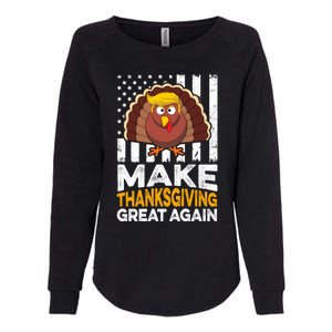 Turkey Trump Funny Make Thanksgiving Great Again Flag Sweatshirt Womens California Wash Sweatshirt