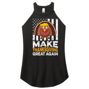 Turkey Trump Funny Make Thanksgiving Great Again Flag Sweatshirt Women's Perfect Tri Rocker Tank