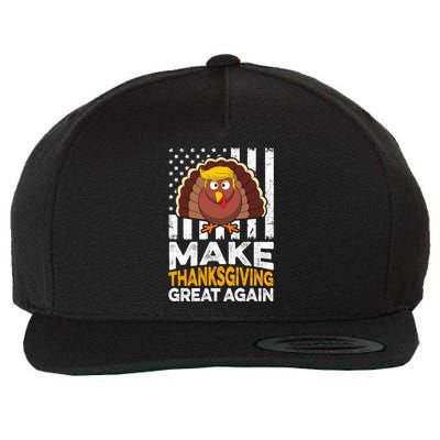 Turkey Trump Funny Make Thanksgiving Great Again Flag Sweatshirt Wool Snapback Cap