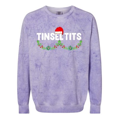 Tinsel Tits Funny Couple Christmas Jingle Balls Tinsel Tits Colorblast Crewneck Sweatshirt