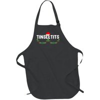 Tinsel Tits Funny Couple Christmas Jingle Balls Tinsel Tits Full-Length Apron With Pockets