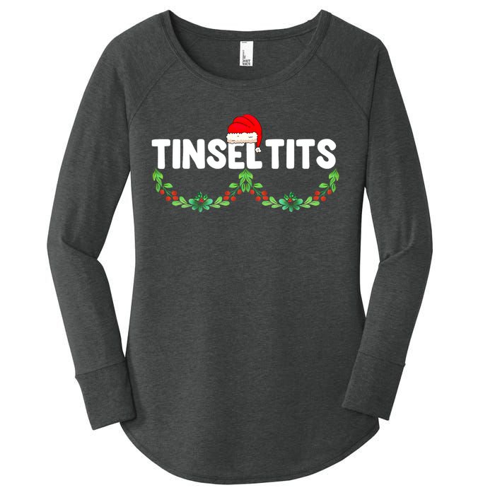 Tinsel Tits Funny Couple Christmas Jingle Balls Tinsel Tits Women's Perfect Tri Tunic Long Sleeve Shirt