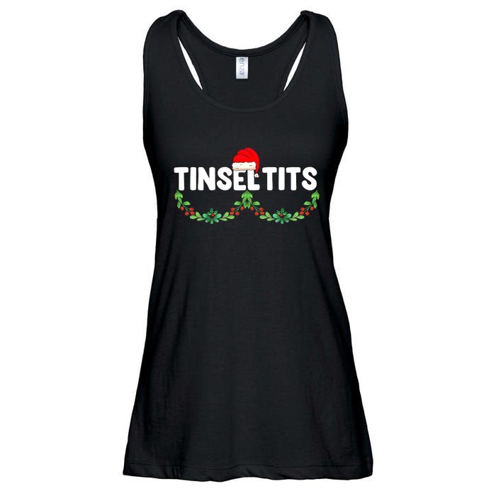 Tinsel Tits Funny Couple Christmas Jingle Balls Tinsel Tits Ladies Essential Flowy Tank