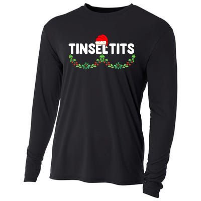 Tinsel Tits Funny Couple Christmas Jingle Balls Tinsel Tits Cooling Performance Long Sleeve Crew