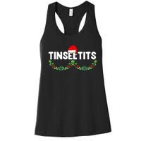 Tinsel Tits Funny Couple Christmas Jingle Balls Tinsel Tits Women's Racerback Tank