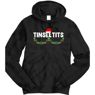 Tinsel Tits Funny Couple Christmas Jingle Balls Tinsel Tits Tie Dye Hoodie