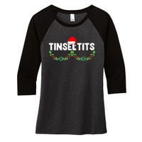 Tinsel Tits Funny Couple Christmas Jingle Balls Tinsel Tits Women's Tri-Blend 3/4-Sleeve Raglan Shirt