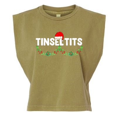 Tinsel Tits Funny Couple Christmas Jingle Balls Tinsel Tits Garment-Dyed Women's Muscle Tee