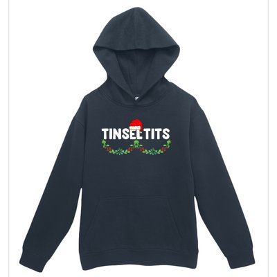 Tinsel Tits Funny Couple Christmas Jingle Balls Tinsel Tits Urban Pullover Hoodie