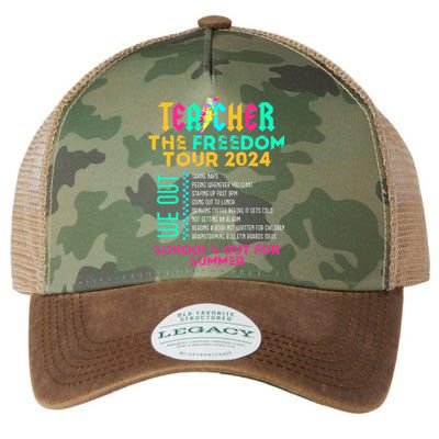 Teacher The Freedom 2024 SchoolS Out For Summer Legacy Tie Dye Trucker Hat