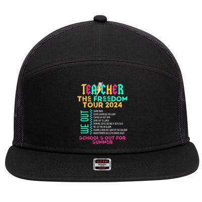 Teacher The Freedom 2024 SchoolS Out For Summer 7 Panel Mesh Trucker Snapback Hat