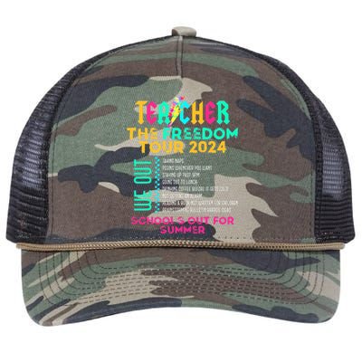 Teacher The Freedom 2024 SchoolS Out For Summer Retro Rope Trucker Hat Cap