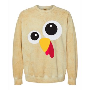 Thanksgiving Turkey Face Costume Set Colorblast Crewneck Sweatshirt