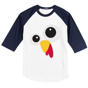 Thanksgiving Turkey Face Costume Set Baseball Sleeve Shirt