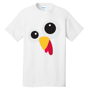 Thanksgiving Turkey Face Costume Set Tall T-Shirt