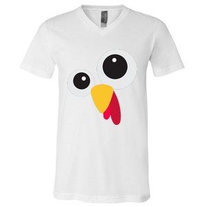 Thanksgiving Turkey Face Costume Set V-Neck T-Shirt