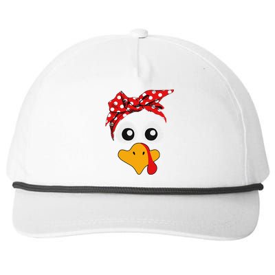 Thanksgiving Turkey Face Leopard Print Glasses Women Snapback Five-Panel Rope Hat