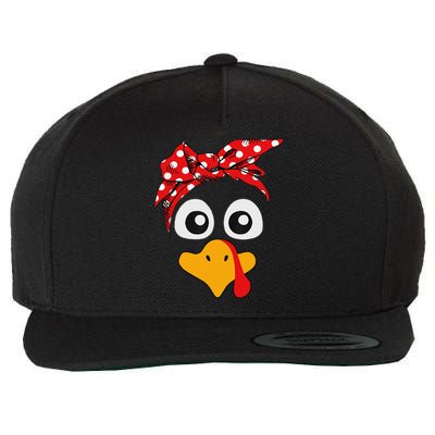 Thanksgiving Turkey Face Leopard Print Glasses Women Wool Snapback Cap