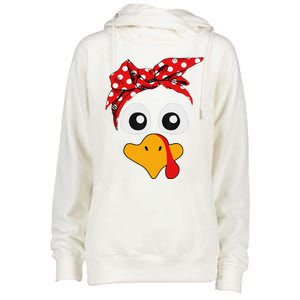 Thanksgiving Turkey Face Leopard Print Glasses Women Womens Funnel Neck Pullover Hood