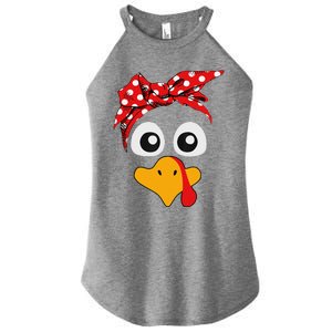 Thanksgiving Turkey Face Leopard Print Glasses Women Women's Perfect Tri Rocker Tank