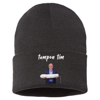 Tampon Tim Funny Tim Walz Joke Sustainable Knit Beanie