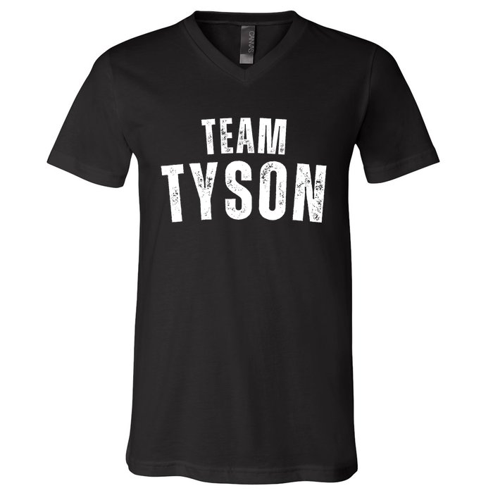 Team Tyson Family Personalized Name Vintage V-Neck T-Shirt