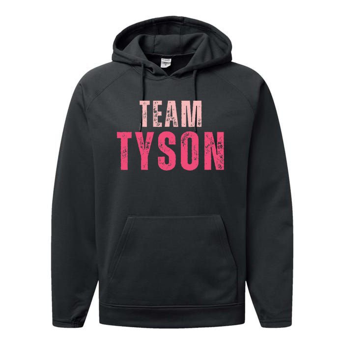 Team Tyson Family Last Name Tyson Vintage Performance Fleece Hoodie