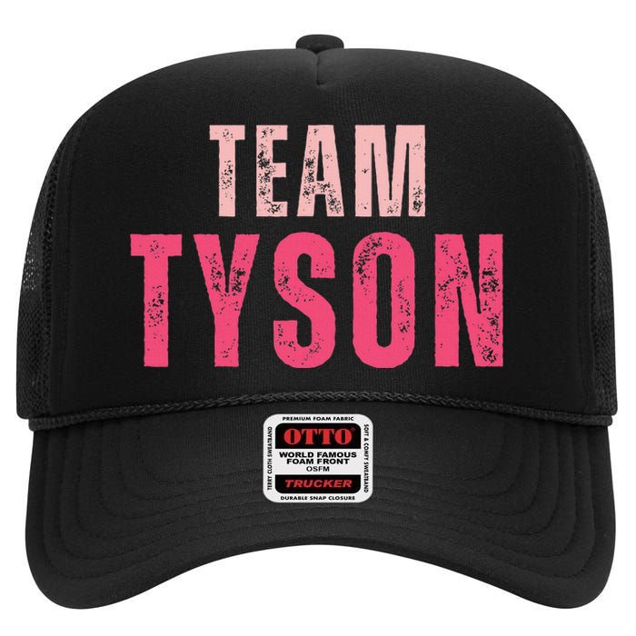 Team Tyson Family Last Name Tyson Vintage High Crown Mesh Back Trucker Hat