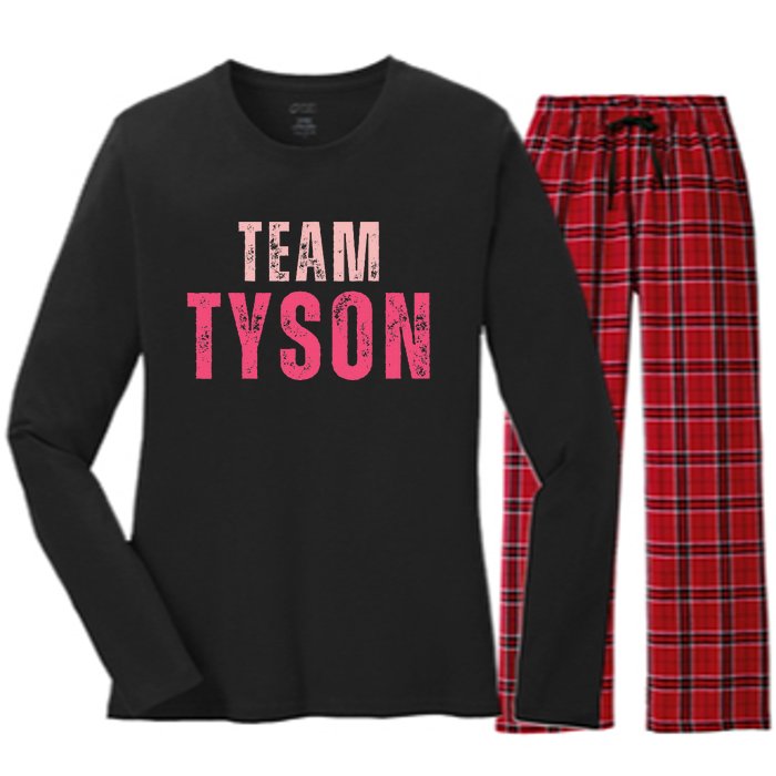 Team Tyson Family Last Name Tyson Vintage Women's Long Sleeve Flannel Pajama Set 