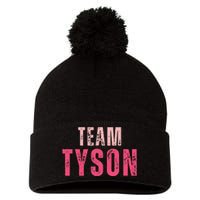 Team Tyson Family Last Name Tyson Vintage Pom Pom 12in Knit Beanie