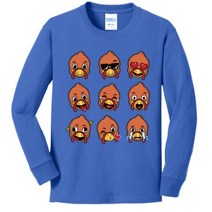 Thanksgiving Turkey Funny I Love Fowls Gift Cute Gift Kids Long Sleeve Shirt