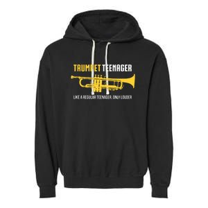 Trumpet Teenager Funny Cute Marching Band Gift Garment-Dyed Fleece Hoodie