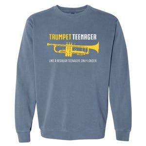 Trumpet Teenager Funny Cute Marching Band Gift Garment-Dyed Sweatshirt