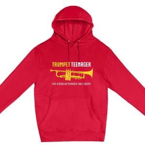 Trumpet Teenager Funny Cute Marching Band Gift Premium Pullover Hoodie