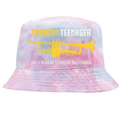 Trumpet Teenager Funny Cute Marching Band Gift Tie-Dyed Bucket Hat