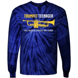 Trumpet Teenager Funny Cute Marching Band Gift Tie-Dye Long Sleeve Shirt