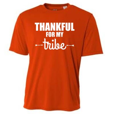 Turkey Tribe Funny Thanksgiving Family Thankful For My Tribe Meaningful Gift Cooling Performance Crew T-Shirt