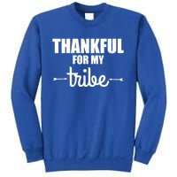 Turkey Tribe Funny Thanksgiving Family Thankful For My Tribe Meaningful Gift Sweatshirt