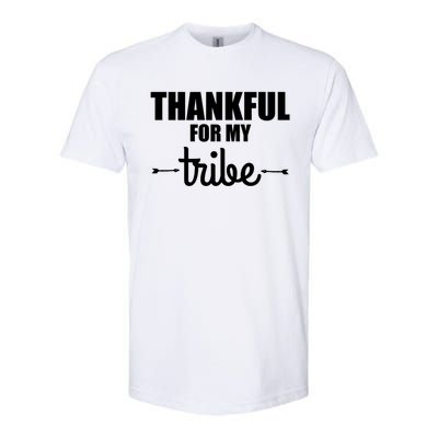 Turkey Tribe Funny Thanksgiving Family Thankful For My Tribe Meaningful Gift Softstyle CVC T-Shirt