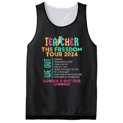 Teacher The Freedom 2024 Summer Last Day Of School Mesh Reversible Basketball Jersey Tank