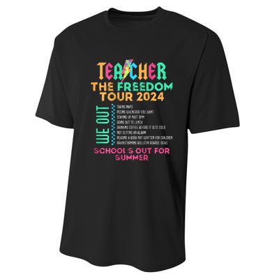 Teacher The Freedom 2024 Summer Last Day Of School Performance Sprint T-Shirt