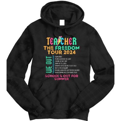 Teacher The Freedom 2024 Summer Last Day Of School Tie Dye Hoodie