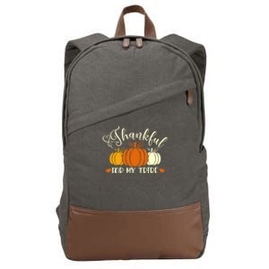 Thanksgiving Thankful For My Tribe Pumpkins Gift Cotton Canvas Backpack