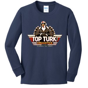 Top Turk: Funny Thanksgiving Kids Long Sleeve Shirt