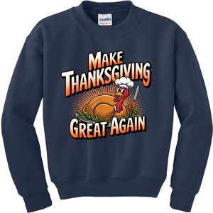 Trump Turkey Funny 2024 Make Thanksgiving Great Again Kids Sweatshirt