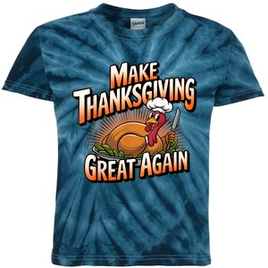 Trump Turkey Funny 2024 Make Thanksgiving Great Again Kids Tie-Dye T-Shirt