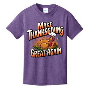 Trump Turkey Funny 2024 Make Thanksgiving Great Again Kids T-Shirt