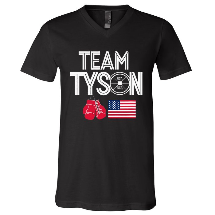 Team Tyson Family Personalized Name Vintage V-Neck T-Shirt